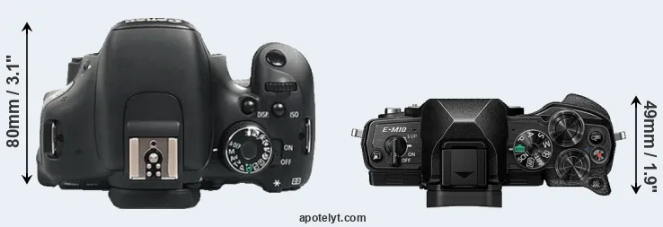 Compare 600D versus E-M10 IV top