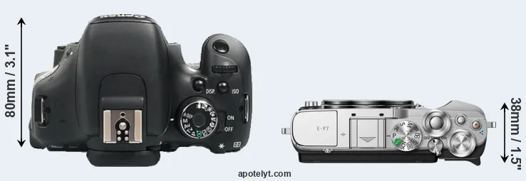 Compare 600D versus E-P7 top