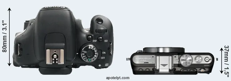 Compare 600D versus E-PL3 top