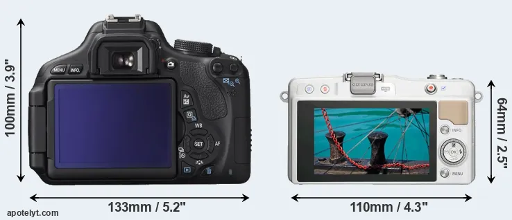 Comparison 600D or E-PM2 rear