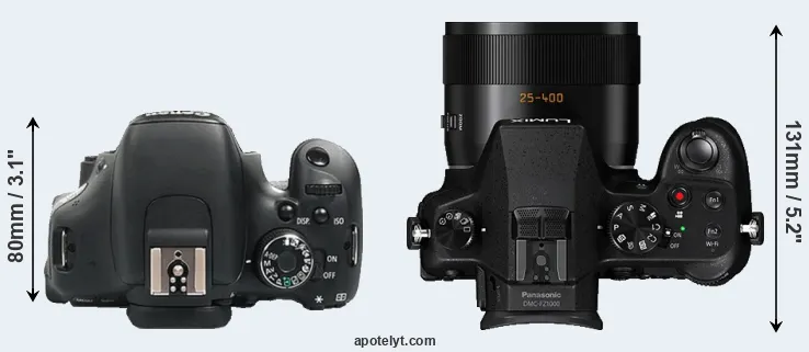 Compare 600D versus FZ1000 top