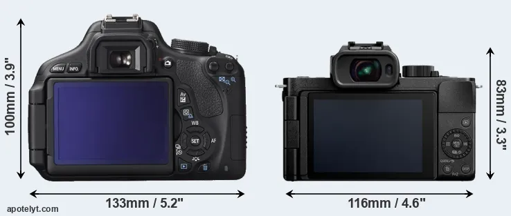 Comparison 600D or G110 rear
