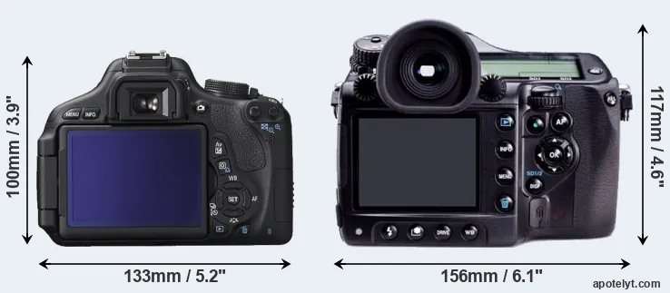 Comparison 600D or 645D rear