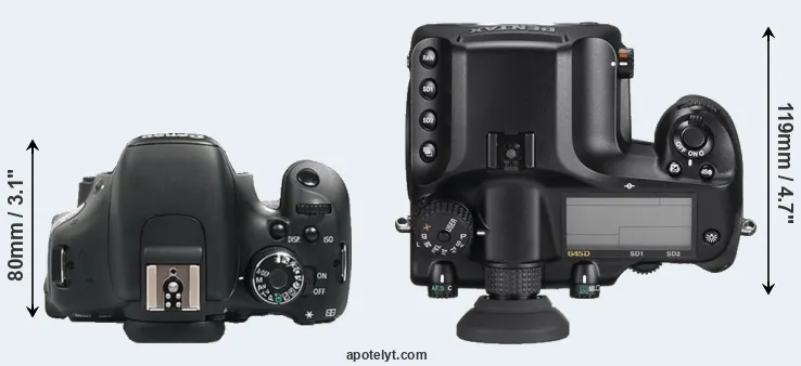 Compare 600D versus 645D top