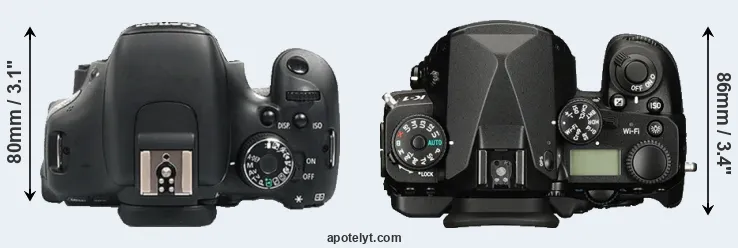 Compare 600D versus K-1 top