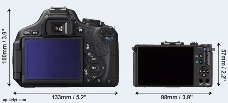 Comparison 600D or Pentax Q rear