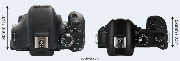 Compare 600D versus NX30 top