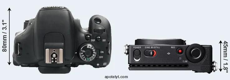 Compare 600D versus fp L top