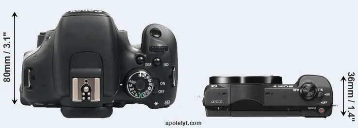 Compare 600D versus A5100 top