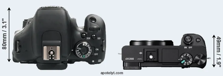 Compare 600D versus A6300 top