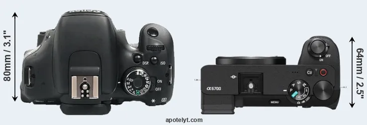 Compare 600D versus A6700 top