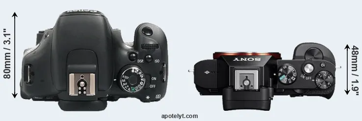 Compare 600D versus A7R top