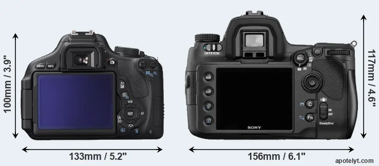 Comparison 600D or A850 rear
