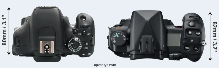 Compare 600D versus A850 top