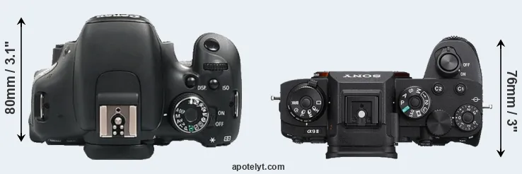 Compare 600D versus A9 II top
