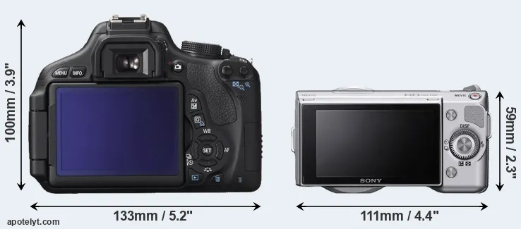 Comparison 600D or NEX-5 rear