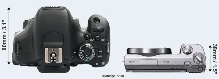 Compare 600D versus NEX-5 top