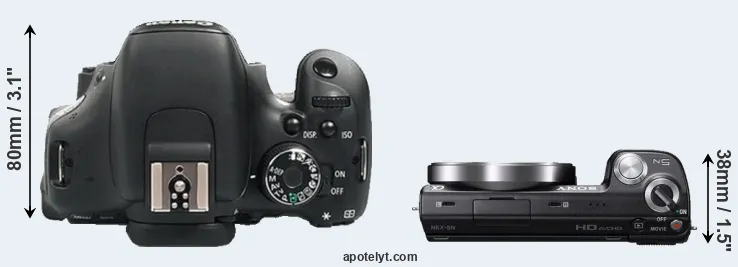 Compare 600D versus NEX-5N top