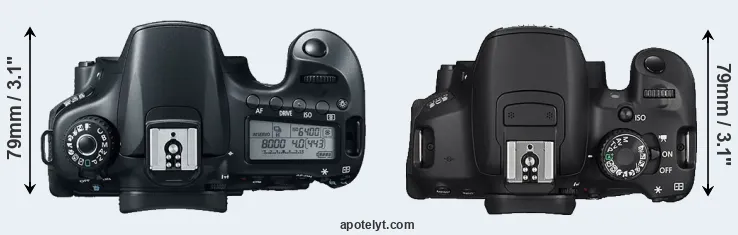 Compare 60D versus 650D top