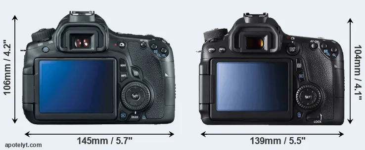 Comparison 60D or 70D rear