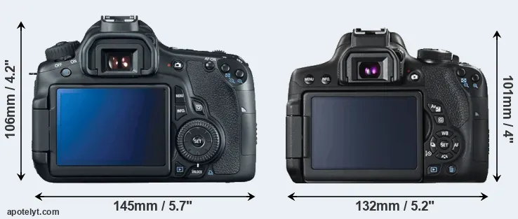 Comparison 60D or 750D rear