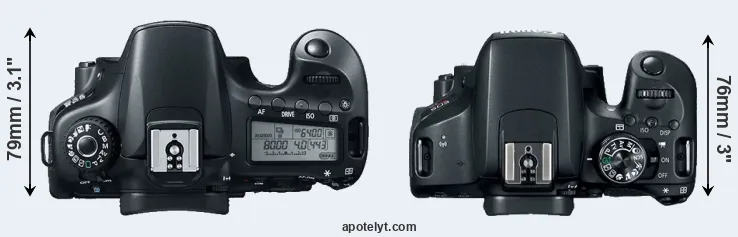 Compare 60D versus 800D top