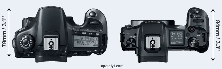 Compare 60D versus Canon R top