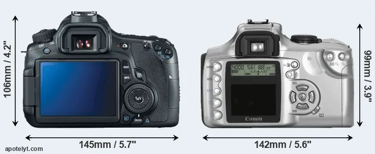 Comparison 60D or Rebel rear