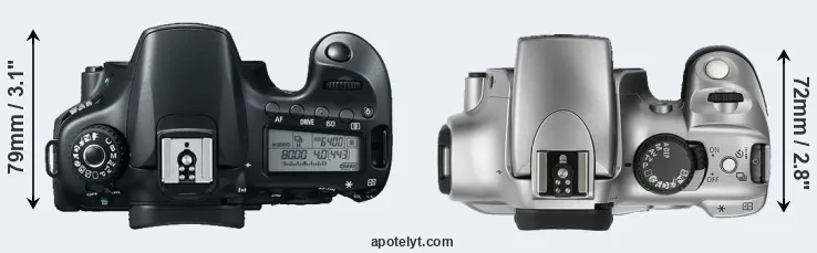 Compare 60D versus Rebel top