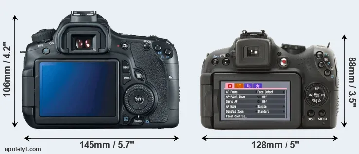 Comparison 60D or SX1 rear