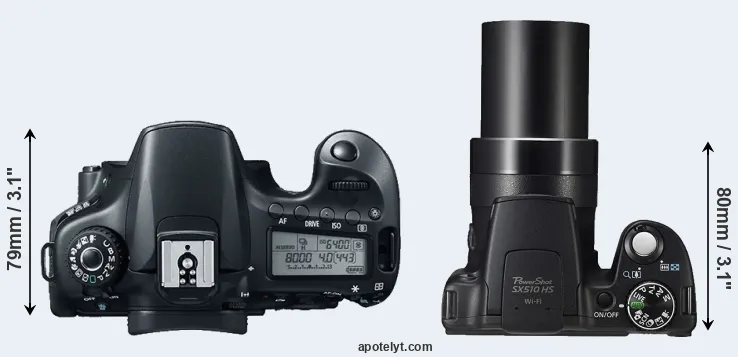 Compare 60D versus SX510 top