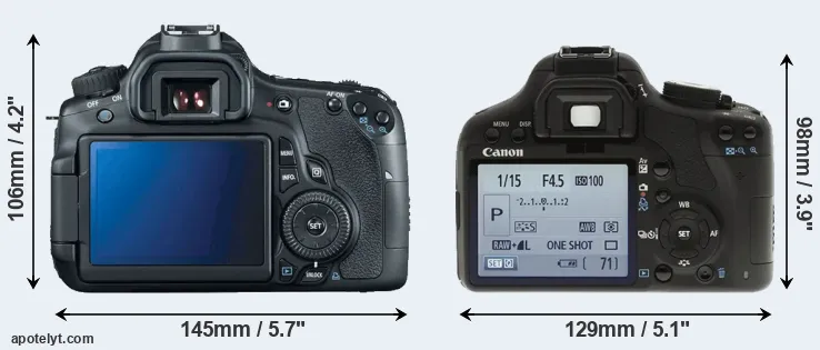 Comparison 60D or T1i rear
