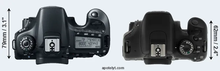 Compare 60D versus T2i top