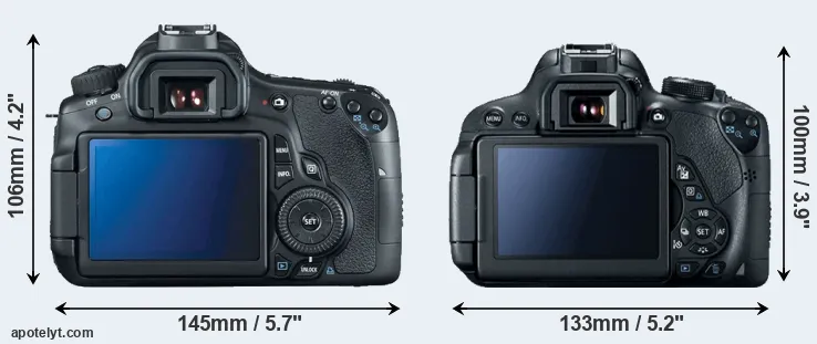 Comparison 60D or T5i rear