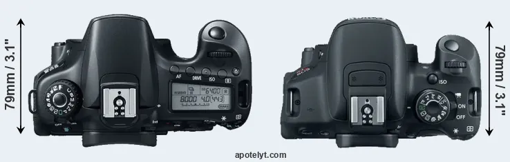 Compare 60D versus T5i top