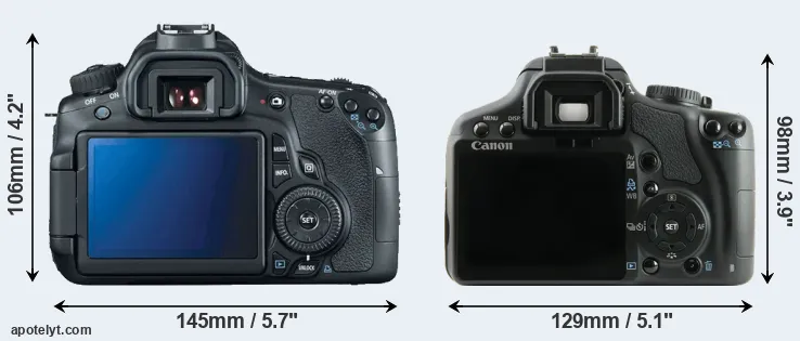 Comparison 60D or XSi rear