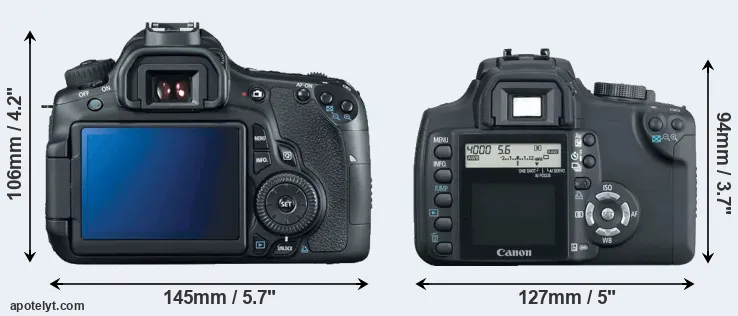 Comparison 60D or XT rear