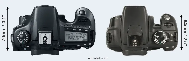 Compare 60D versus XT top