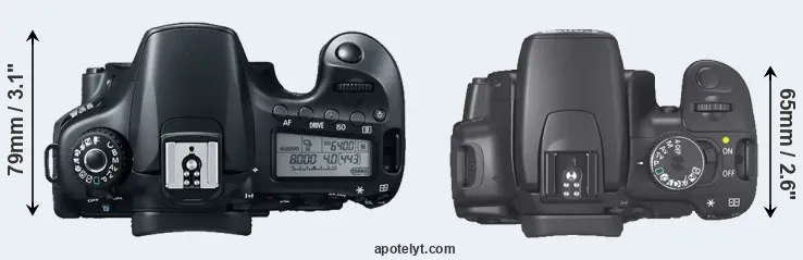 Compare 60D versus XTi top