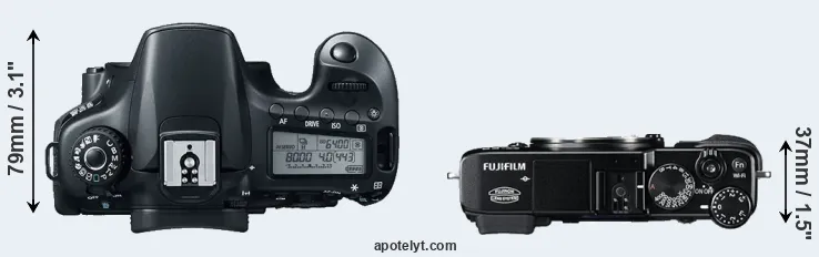 Compare 60D versus X-E2 top