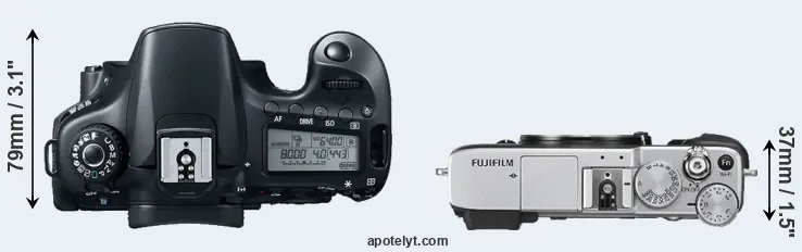 Compare 60D versus X-E2S top