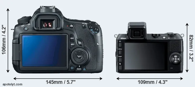 Comparison 60D or V2 rear