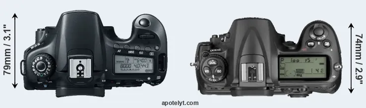 Compare 60D versus D300 top
