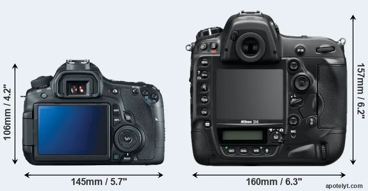Comparison 60D or D4 rear