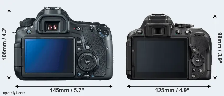 Comparison 60D or D5300 rear