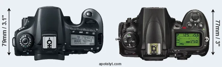 Compare 60D versus D700 top