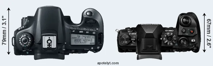 Compare 60D versus E-M1 II top