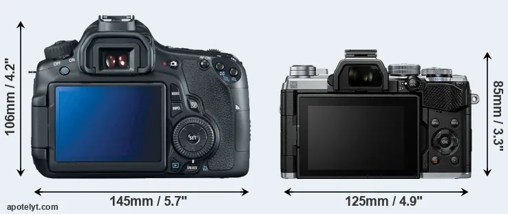 Comparison 60D or E-M5 III rear