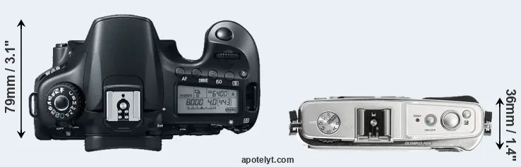 Compare 60D versus E-P1 top