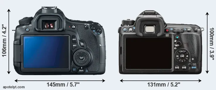 Comparison 60D or K-3 II rear